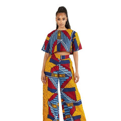 2PC Autumn Sexy African Women Printing Sets Top and Skirt African Suit African Clothes - Flexi Africa - Flexi Africa offers Free Delivery Worldwide - Vibrant African traditional clothing showcasing bold prints and intricate designs