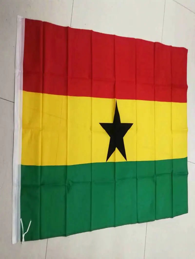 3' x 5' Feet Ghana Polyester Flag – Perfect for Home and Garden Decoration - Flexi Africa - Flexi Africa offers Free Delivery Worldwide - Vibrant African traditional clothing showcasing bold prints and intricate designs