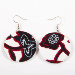 African Women’s Strapless Dress with Bubble Sleeves & Matching Earrings