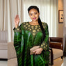 Green Luxury African Abaya – Embroidered Plus Size Dress for Elegant Occasions