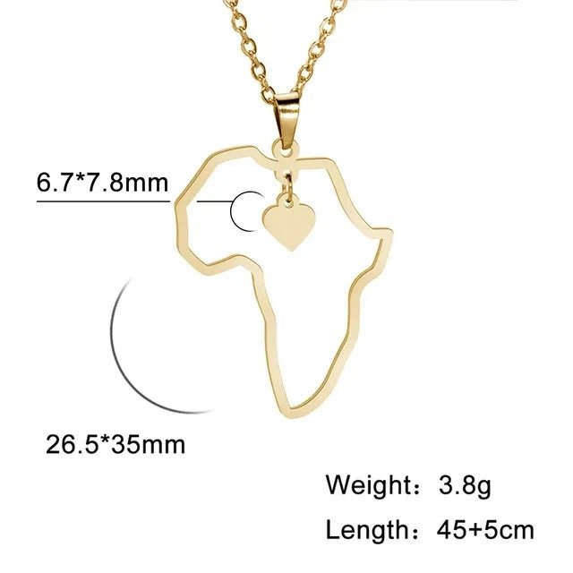 Africa Map Lion Elephant Monkey Giraffe Pendant Necklaces Stainless Steel Animal Chain Choker African Jewelry - Flexi Africa - Flexi Africa offers Free Delivery Worldwide - Vibrant African traditional clothing showcasing bold prints and intricate designs