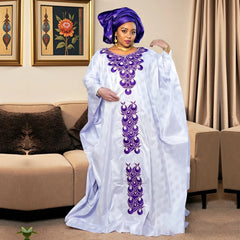 African Abaya Dress for Women – Embroidered Elegance Plus Size Church & Party Wear - Free Delivery Worldwide only at Flexi Africa