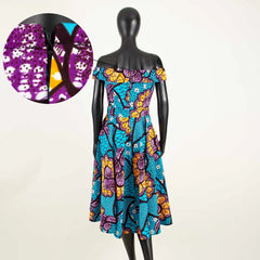 African Dresses for Women Ankara Print Off Shoulder Traditional African Clothing Strapless Dress Ankara Attire A722516 - Free Delivery Worldwide only at Flexi Africa