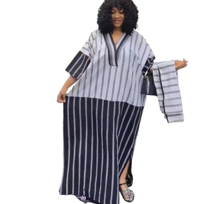 African Plus Size Evening Gowns for Women | V-Neck Half Sleeve Wedding &  Party Dresses