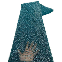 African Various Lace Fabric – Premium Handmade Beaded Embroidery for Elegant Dresses - Free Delivery Worldwide only at Flexi Africa