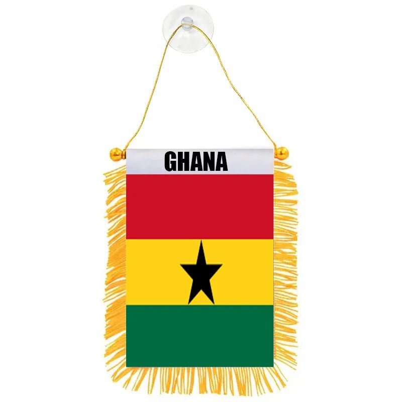 Ghana Flag Stain Bunting Pennant for Car Window Decoration - Flexi Africa - Flexi Africa offers Free Delivery Worldwide - Vibrant African traditional clothing showcasing bold prints and intricate designs