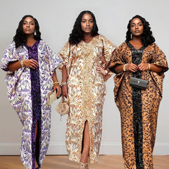 Women's African Abaya Dress – Luxury Caftan Gown for Evening & Celebration - Free Delivery Worldwide only at Flexi Africa