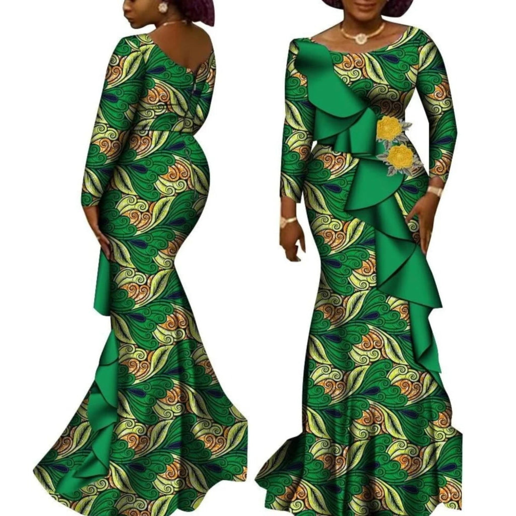 cotton dashiki dress African Ankara Long Sleeve Gown micro:d97315903d5cac57687dd12806457e1e AKIRA HEAVY GEORJET SIQUENCE Size:9-11XL