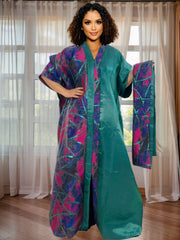 Elegant African Women’s Ethnic Dress – Jacquard Satin Finish