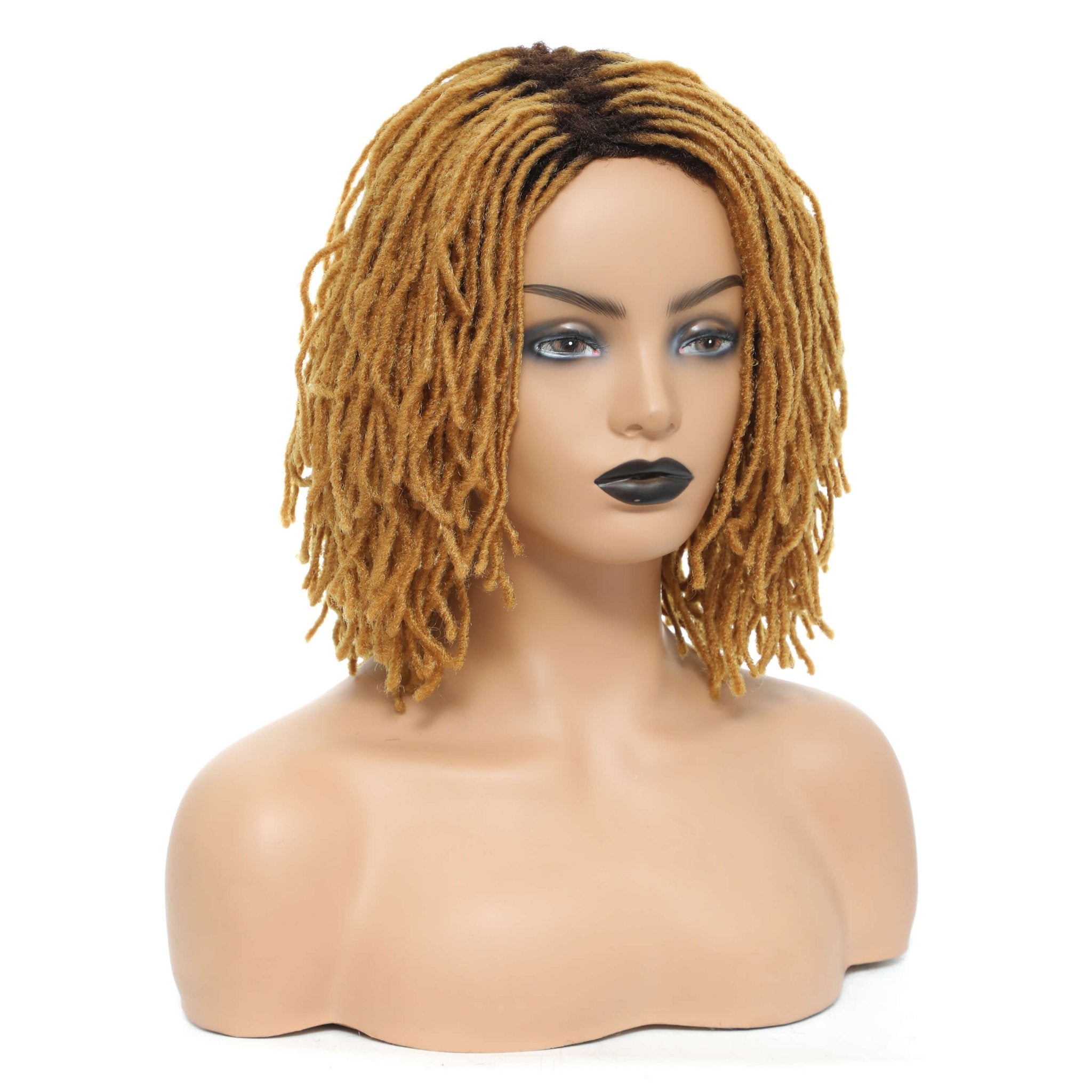 10" Braided Wigs Afro Bob Wig Synthetic Dreadlock Wigs Short Curly - Flexi Africa - Flexi Africa offers Free Delivery Worldwide - Vibrant African traditional clothing showcasing bold prints and intricate designs