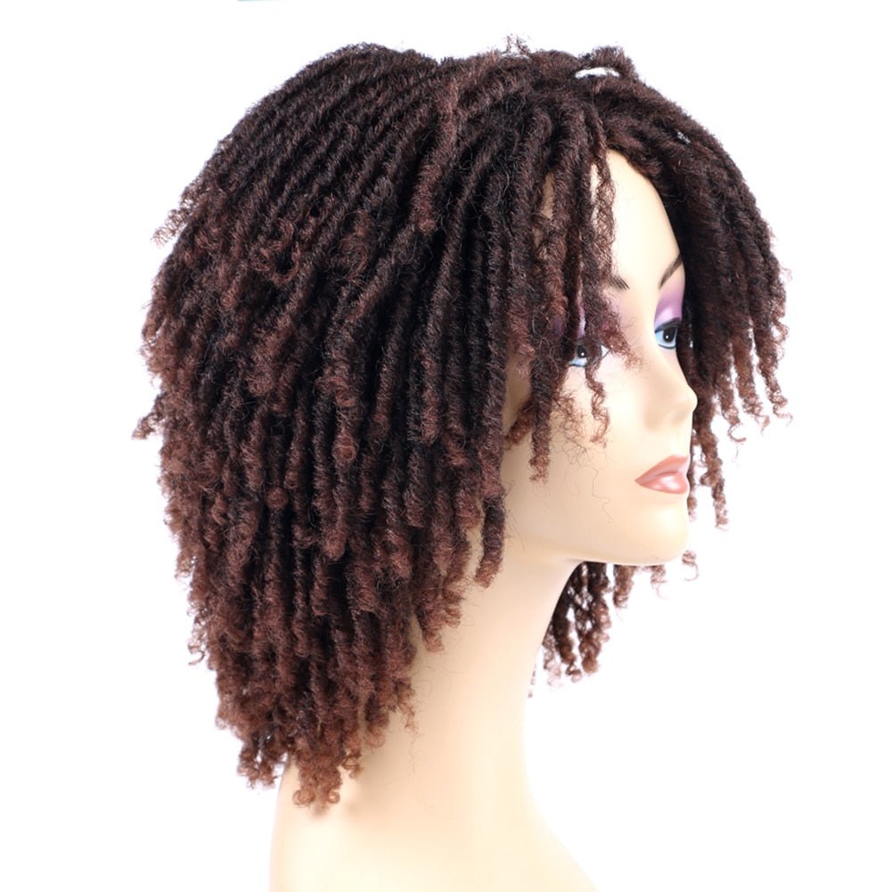 10" Braided Wigs Afro Bob Wig Synthetic Dreadlock Wigs Short Curly - Flexi Africa - Free Delivery Worldwide only