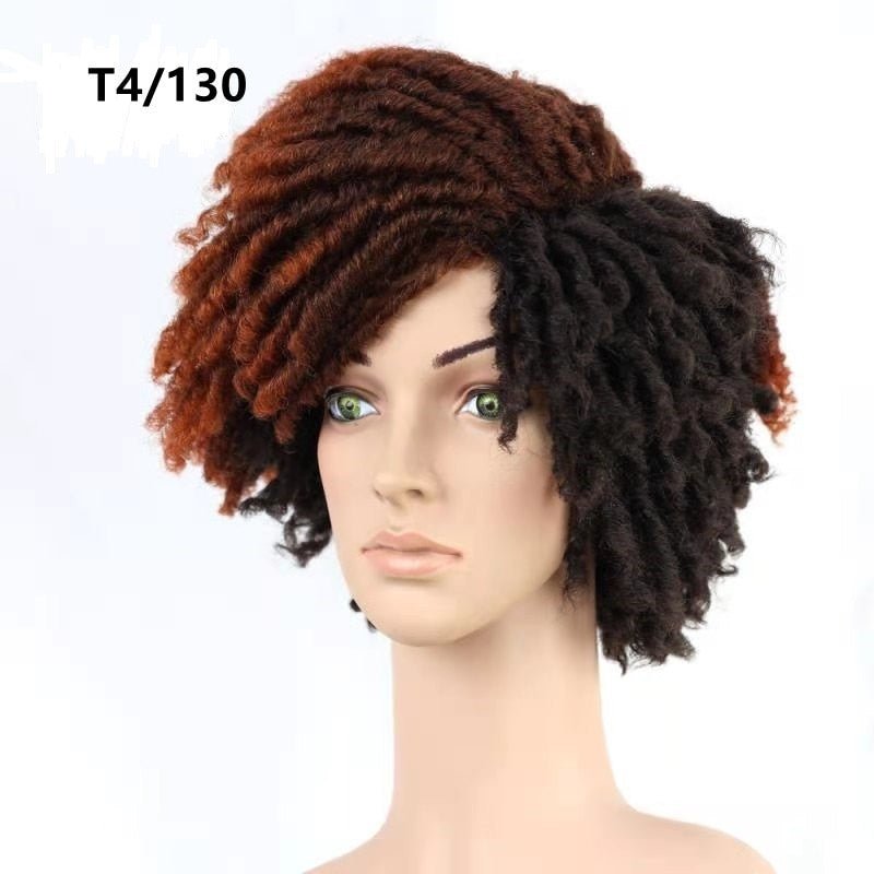 10" Braided Wigs Afro Bob Wig Synthetic Dreadlock Wigs Short Curly - Flexi Africa - Free Delivery Worldwide only