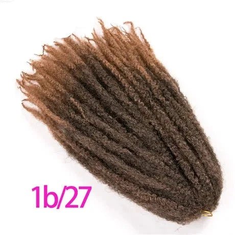 18" Afro Kinky Braiding Hair Synthetic Crochet Marly Braids Extensions 30 Strands Burgundy Black Ombre - Flexi Africa