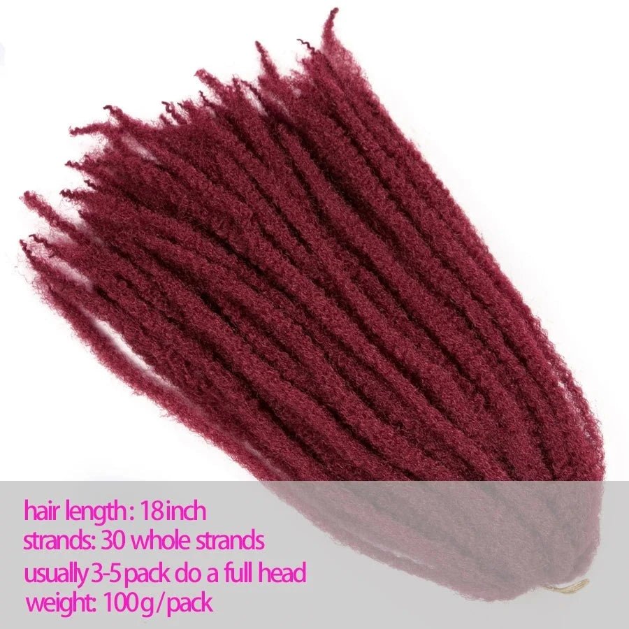 18" Afro Kinky Braiding Hair Synthetic Crochet Marly Braids Extensions 30 Strands Burgundy Black Ombre - Flexi Africa - Flexi Africa offers Free Delivery Worldwide - Vibrant African traditional clothing showcasing bold prints and intricate designs