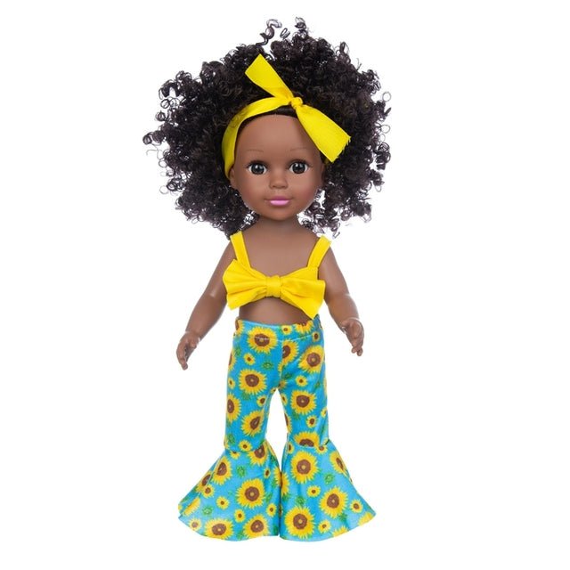 1PC African Black Baby Toy - 35cm Rubber Multi Style Explosion Head Baby Doll in Black Skin - Flexi Africa Worldwide Postage