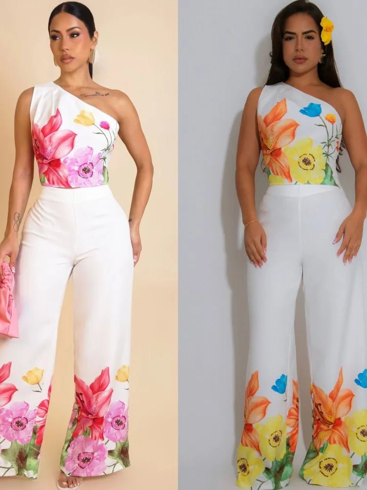 2 Piece Sets African Sets For Women New African Print Elastic Bazin Baggy Pants Rock Style Dashiki Famous Suit Lady Outfits - Free Delivery Worldwide only at Flexi Africa