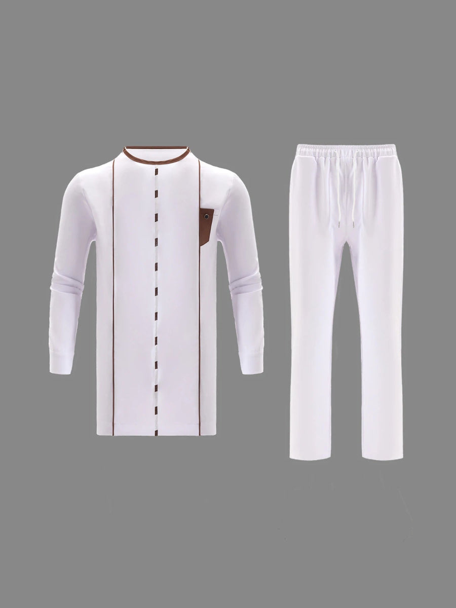 2 Sets of African Men Traditional Outfit Fashion Clothes T-Shirt Polo Shirts - Free Delivery Worldwide only at Flexi Africa