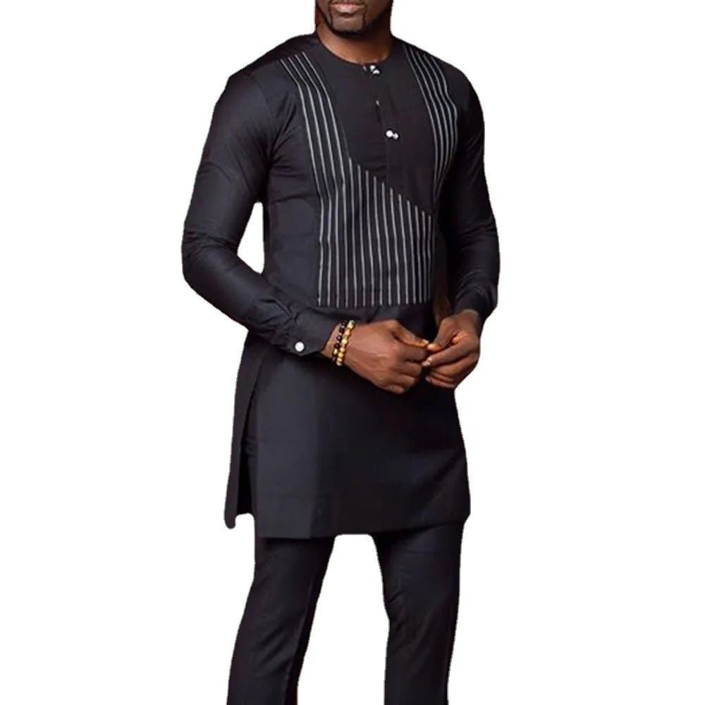 2023 Spring Summer Fashion Style African Men Long Sleeve Polyester Plus Size T-shirts Dashiki Africa Men Clothing M - 4XL No Pant - Free Delivery Worldwide only at Flexi Africa