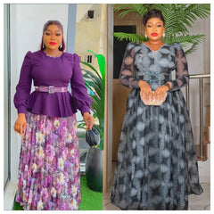 2024 For Women Elegant Wedding Evening Party Dresses Summer African Sequins Dress Fashion Nigerian Hight Waist Clothes Plus Size - Free Delivery Worldwide only at Flexi Africa