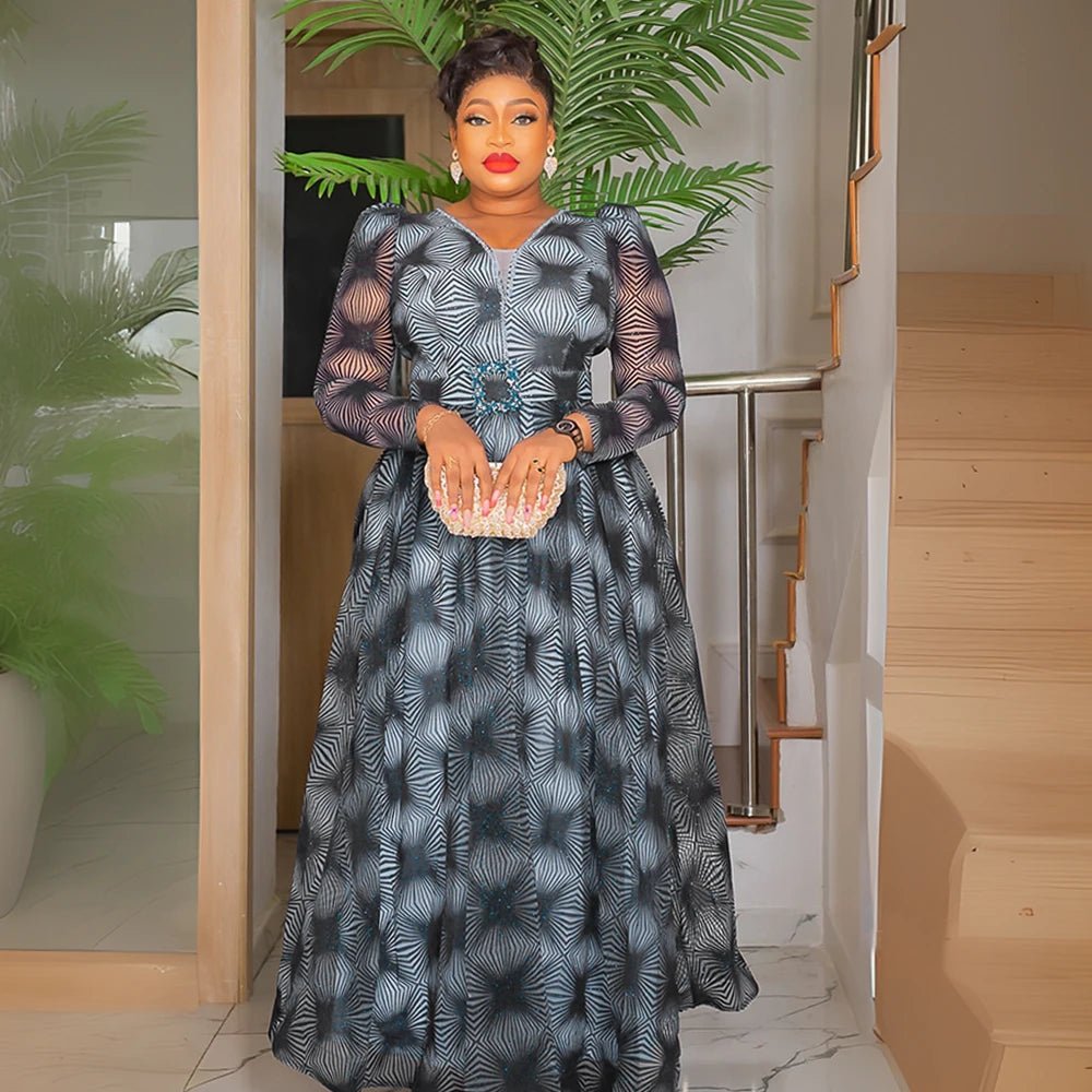 2024 For Women Elegant Wedding Evening Party Dresses Summer African Sequins Dress Fashion Nigerian Hight Waist Clothes Plus Size - Free Delivery Worldwide only at Flexi Africa