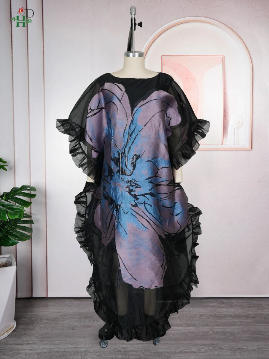 2025 New Plus Size African Dresses For Women Dashiki Ankara Turkey Outfit Muslim Gown 2 PCS Summer Party Dress Jacquard Fabric - Free Delivery Worldwide only at Flexi Africa