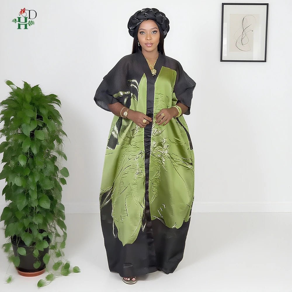 2025 New Plus Size African Dresses For Women Dashiki Ankara Turkey Outfit Muslim Gown 2 PCS Summer Party Dress Jacquard Fabric - Free Delivery Worldwide only at Flexi Africa