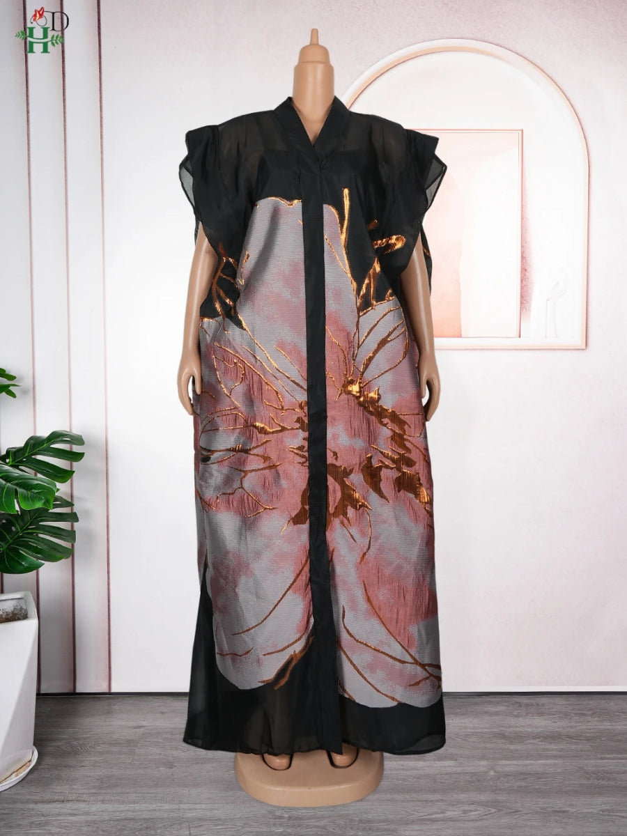 2025 New Plus Size African Dresses For Women Dashiki Ankara Turkey Outfit Muslim Gown 2 PCS Summer Party Dress Jacquard Fabric - Free Delivery Worldwide only at Flexi Africa