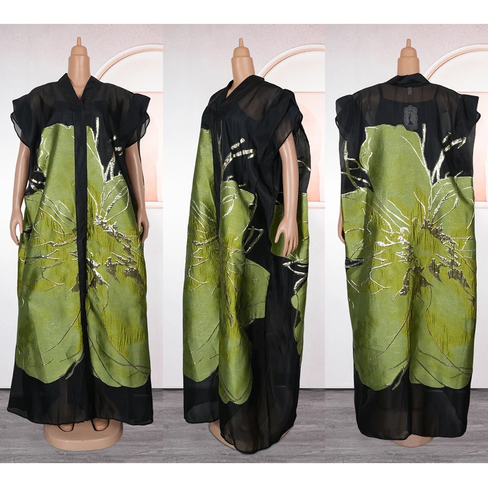 2025 New Plus Size African Dresses For Women Dashiki Ankara Turkey Outfit Muslim Gown 2 PCS Summer Party Dress Jacquard Fabric - Free Delivery Worldwide only at Flexi Africa