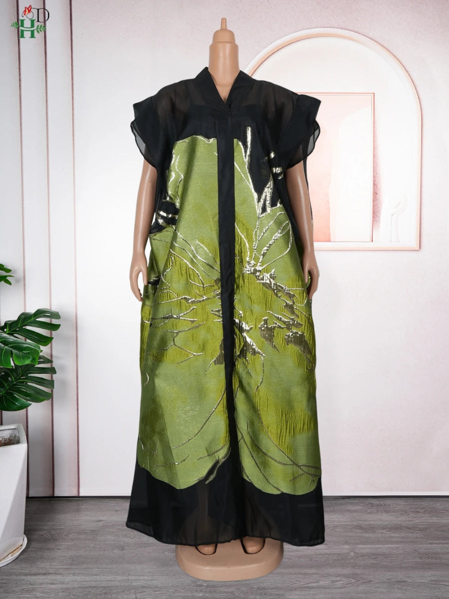 2025 New Plus Size African Dresses For Women Dashiki Ankara Turkey Outfit Muslim Gown 2 PCS Summer Party Dress Jacquard Fabric - Free Delivery Worldwide only at Flexi Africa