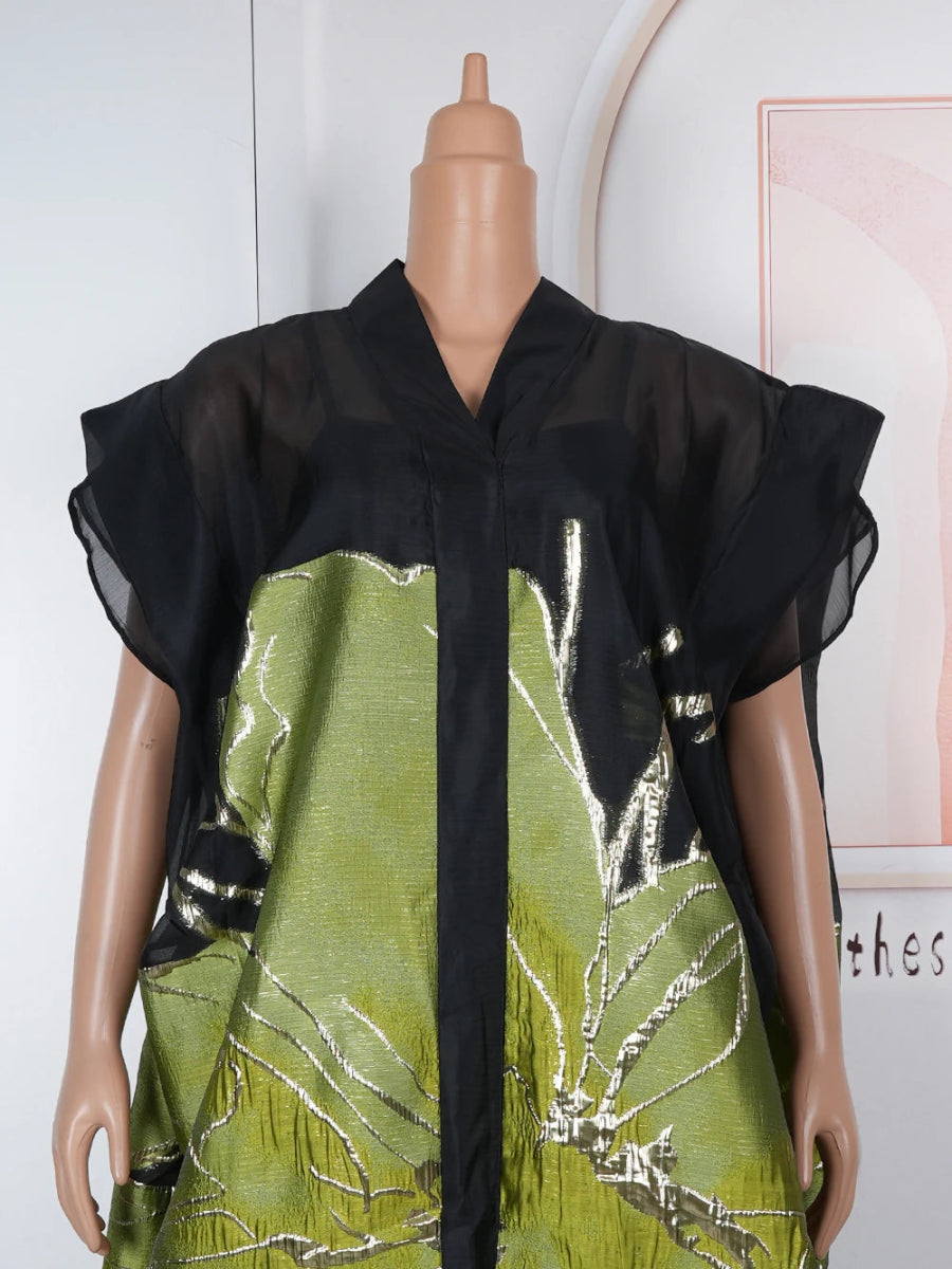 2025 New Plus Size African Dresses For Women Dashiki Ankara Turkey Outfit Muslim Gown 2 PCS Summer Party Dress Jacquard Fabric - Free Delivery Worldwide only at Flexi Africa
