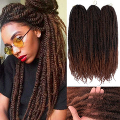 24" Marley Hair For Braids Afro Kinky Marley Braid Hair Synthetic Ombre Braiding Hair Extensions Easy Braid - Flexi Africa