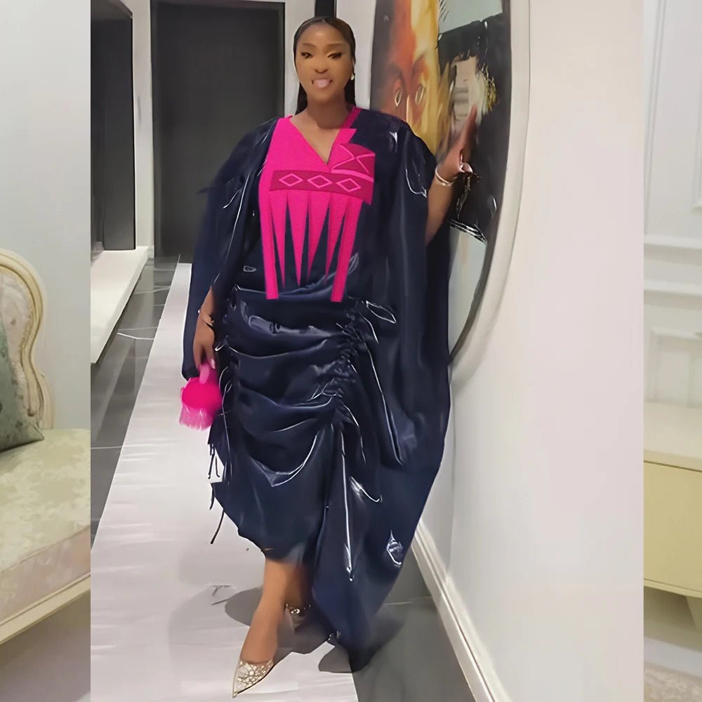 2PC African Dashiki Ankara Outfit for Women – Plus Size Kaftan Boubou Gown Wedding & Party Dress Set - Free Delivery Worldwide only at Flexi Africa