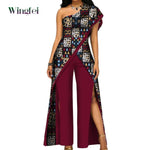 2PC African Women’s Ankara Pant Set – Stylish Off - Shoulder Top and Trousers - Free Delivery Worldwide only at Flexi Africa