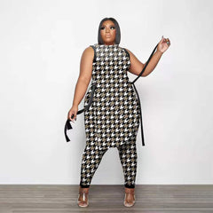 2PC Sleeveless Top and Pants Suit - Dashiki African Clothes for Women -  Flexi Africa offers Free Delivery Worldwide Clothing