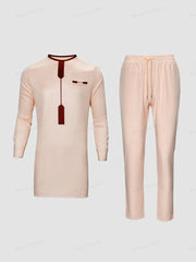 2x Nigerian Men’s Kaftan Sets – Traditional 2 - Piece Outfits with Shirts and Pants - Free Delivery Worldwide only at Flexi Africa