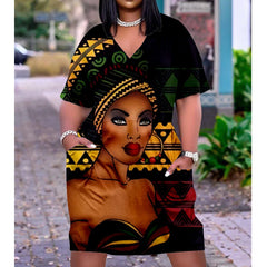 3D Party Women Fashion African Dress Knee Length - Flexi Africa - Flexi Africa offers Free Delivery Worldwide - Vibrant African traditional clothing showcasing bold prints and intricate designs