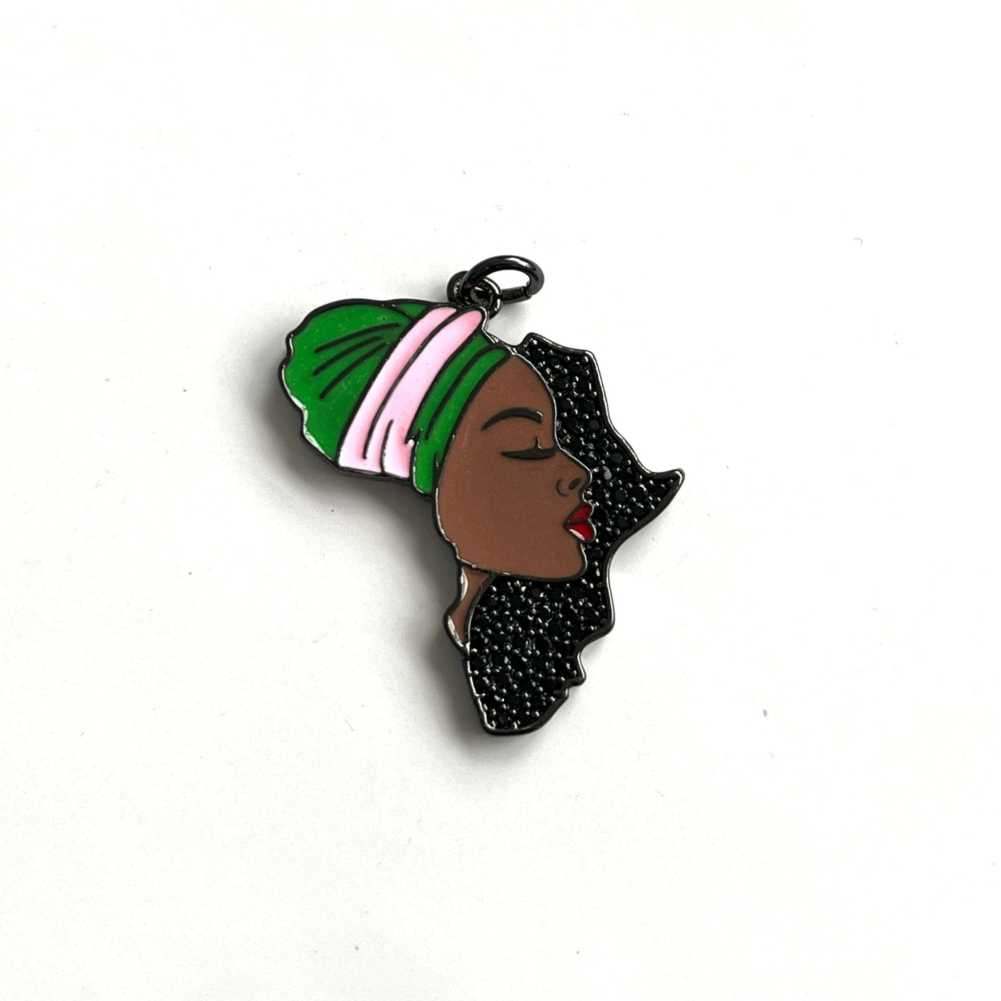 5PCS Africa Map Pendant with Cubic Zirconia Accent - Flexi Africa - Flexi Africa offers Free Delivery Worldwide - Vibrant African traditional clothing showcasing bold prints and intricate designs
