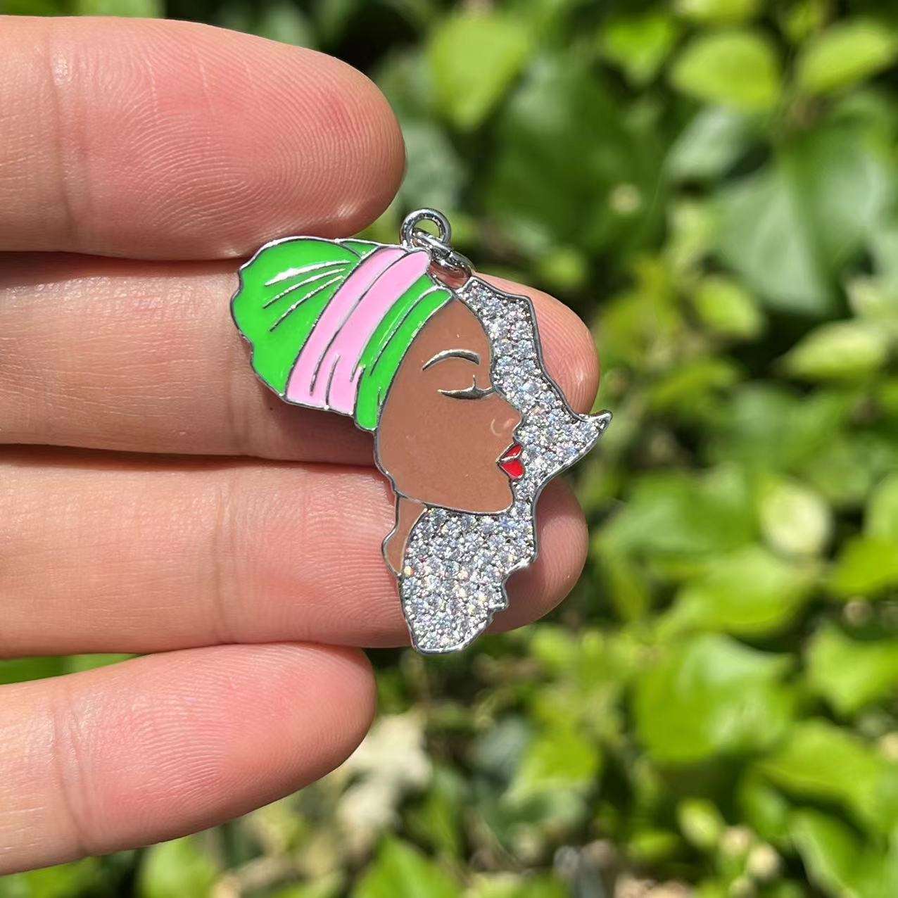 5PCS Africa Map Pendant with Cubic Zirconia Accent - Flexi Africa - Flexi Africa offers Free Delivery Worldwide - Vibrant African traditional clothing showcasing bold prints and intricate designs