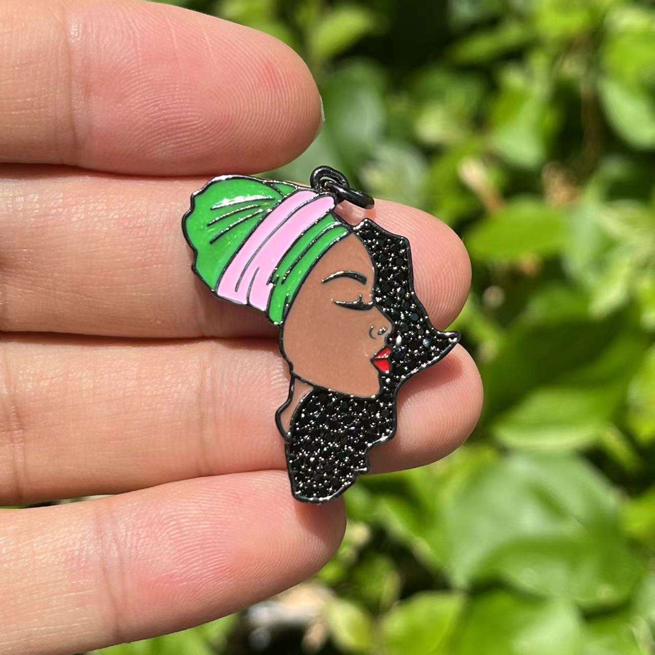 5PCS Africa Map Pendant with Cubic Zirconia Accent - Flexi Africa - Flexi Africa offers Free Delivery Worldwide - Vibrant African traditional clothing showcasing bold prints and intricate designs