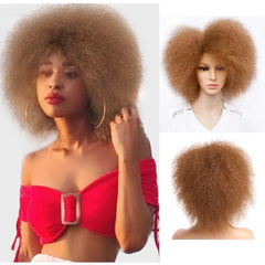 6" Short Synthetic Kinky Curly Wig - Afro Style in Black, Brown, and Red - Flexi Africa - Free Delivery Worldwide only at www.flexiafrica.com