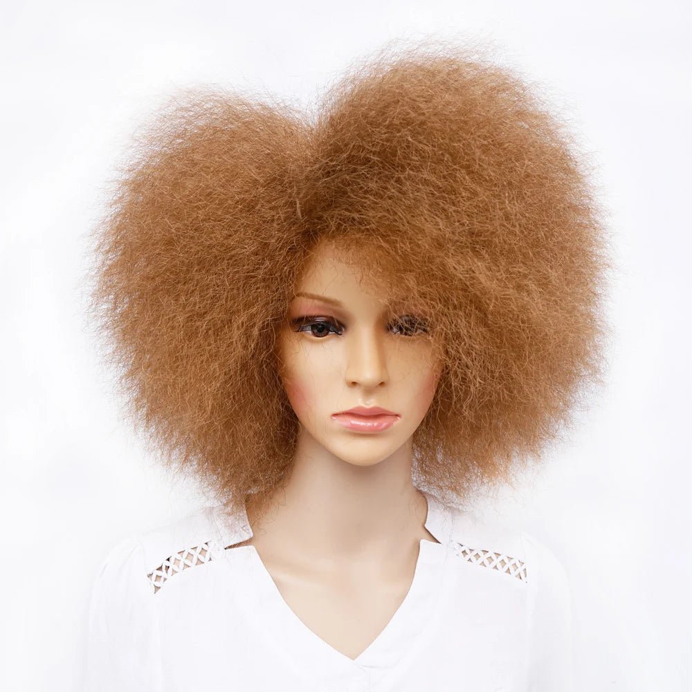 6" Short Synthetic Kinky Curly Wig - Afro Style in Black, Brown, and Red - Flexi Africa - Free Delivery Worldwide only at www.flexiafrica.com