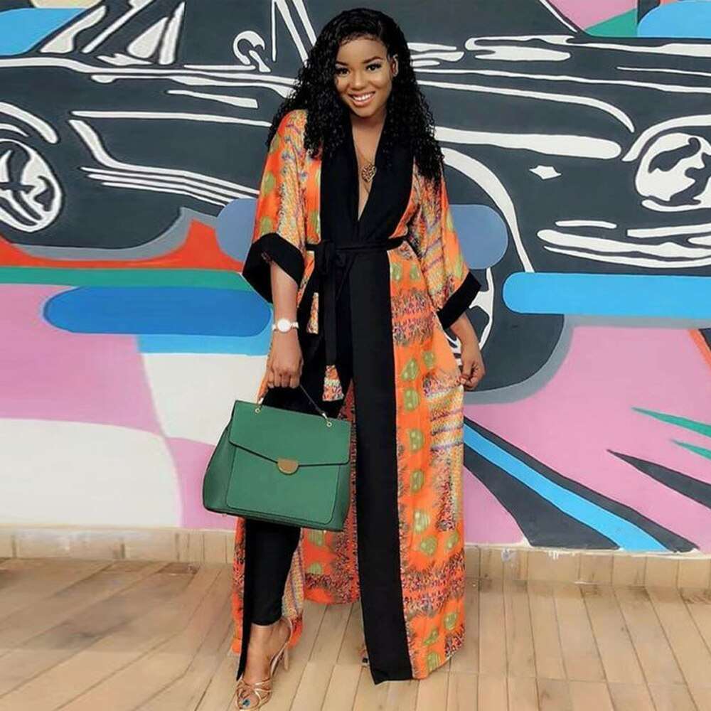 African Clothes Print Jacket Coat Robe with Belt Dashiki Autumn Casual Long Jacket Top - Flexi Africa - Flexi Africa offers Free Delivery Worldwide - Vibrant African traditional clothing showcasing bold prints and intricate designs