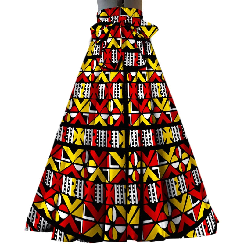 ON SALE!!! youth maxi skirt, African kente design Maxi Skirt With Pockets High Waist Ethnic Clothing Ankara Long Wax Skirt