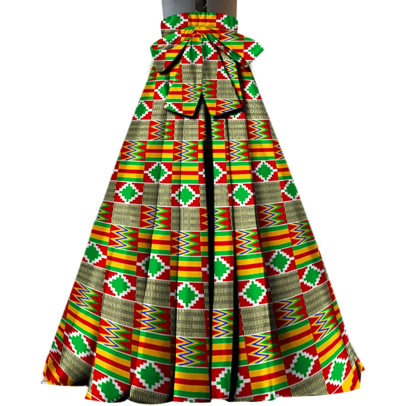 ON SALE!!! youth maxi skirt, African kente design Maxi Skirt With Pockets High Waist Ethnic Clothing Ankara Long Wax Skirt