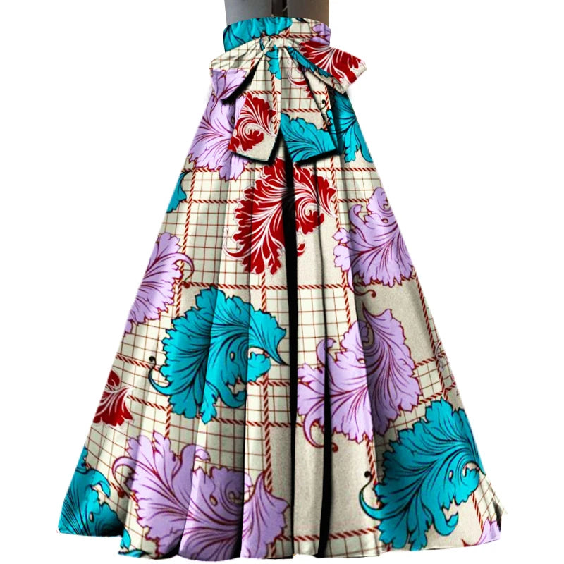 ON SALE!!! youth maxi skirt, African kente design Maxi Skirt With Pockets High Waist Ethnic Clothing Ankara Long Wax Skirt