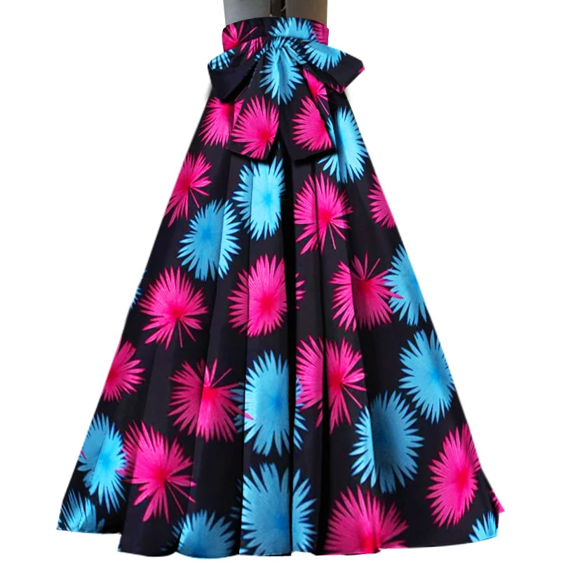 ON SALE!!! youth maxi skirt, African kente design Maxi Skirt With Pockets High Waist Ethnic Clothing Ankara Long Wax Skirt