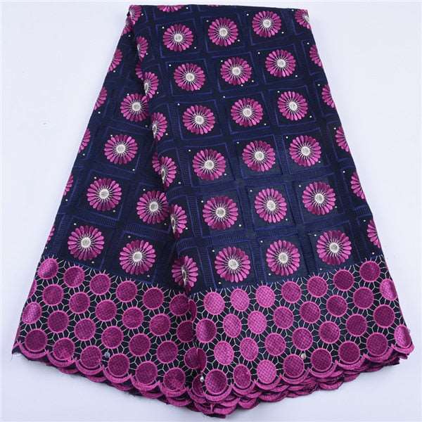 Exquisite African Lace Fabric: Elaborately Embroidered Cotton Elegance - Flexi Africa - Flexi Africa offers Free Delivery Worldwide - Vibrant African traditional clothing showcasing bold prints and intricate designs