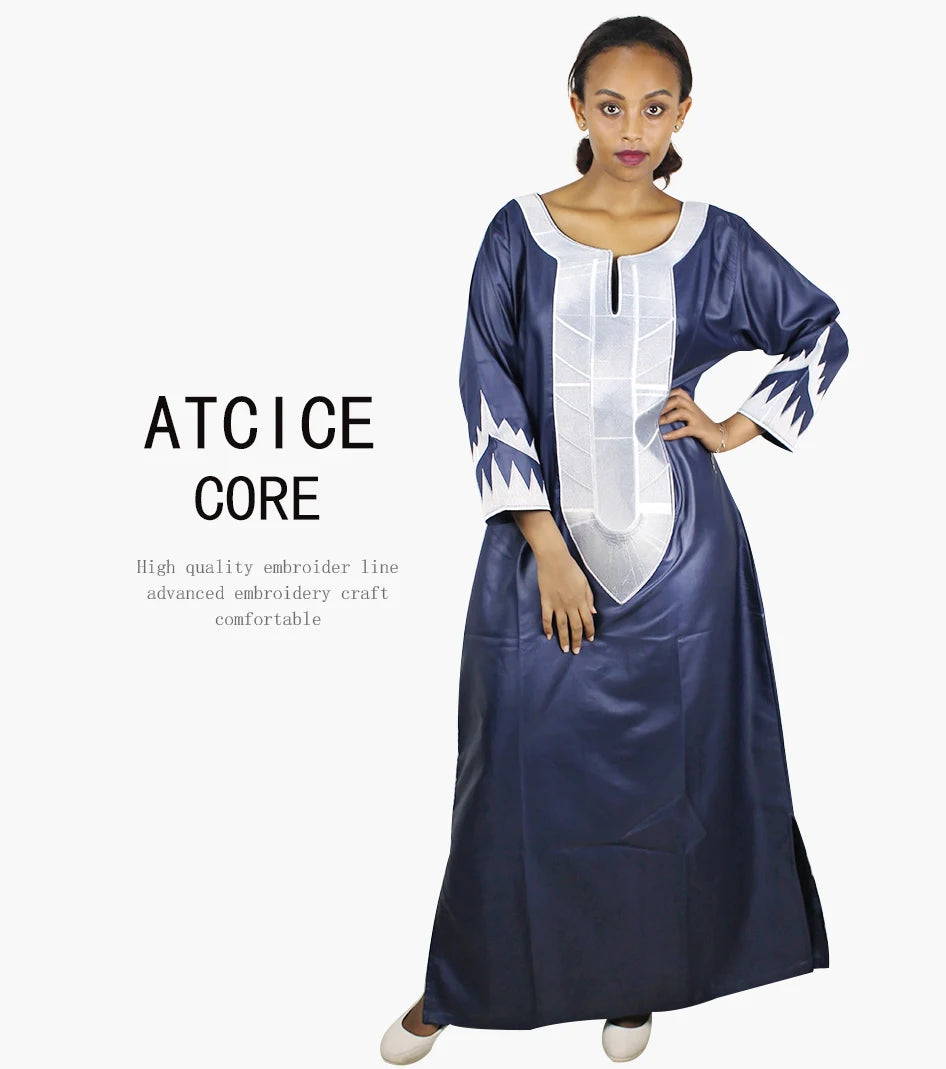 Buy African Dresses For Woman Soft Material Embroidery Design Long Dress Without Scarf for only $14.23 at Flexi Africa!