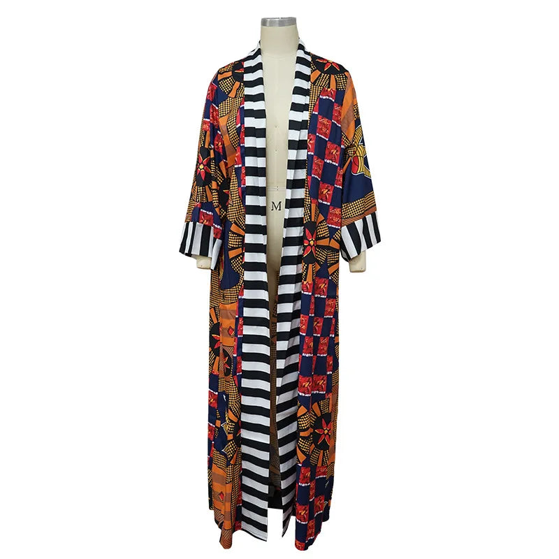 Africa Clothes for Women  2021 Dashiki Autumn Winter African Women Printing Long Shirt Cardigan Coat Dress African Dresses Women - Flexi Africa - Flexi Africa offers Free Delivery Worldwide - Vibrant African traditional clothing showcasing bold prints and intricate designs