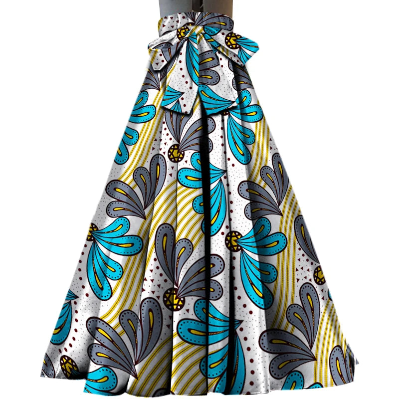 ON SALE!!! youth maxi skirt, African kente design Maxi Skirt With Pockets High Waist Ethnic Clothing Ankara Long Wax Skirt